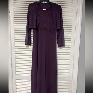 Long sleeve purple sparkly dress